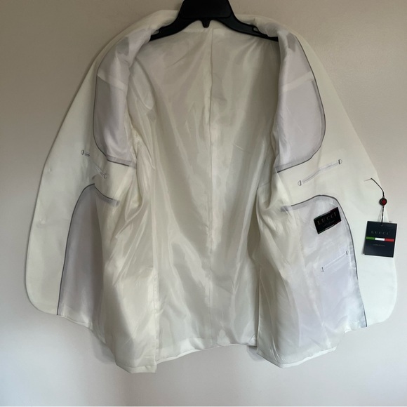 Lucci Collezione Mens Italian White Sz 44R Hand Tailored Blazer Suit Jacket New - Picture 11 of 16